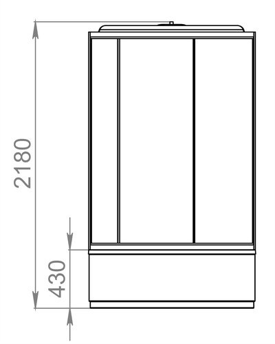 Душевая кабина DOMANI-SPA Simple High 90*90*2180 прозрачное стекло / розовые стенки с крышей - фото5